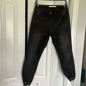 Gray/black denim skinny jeans